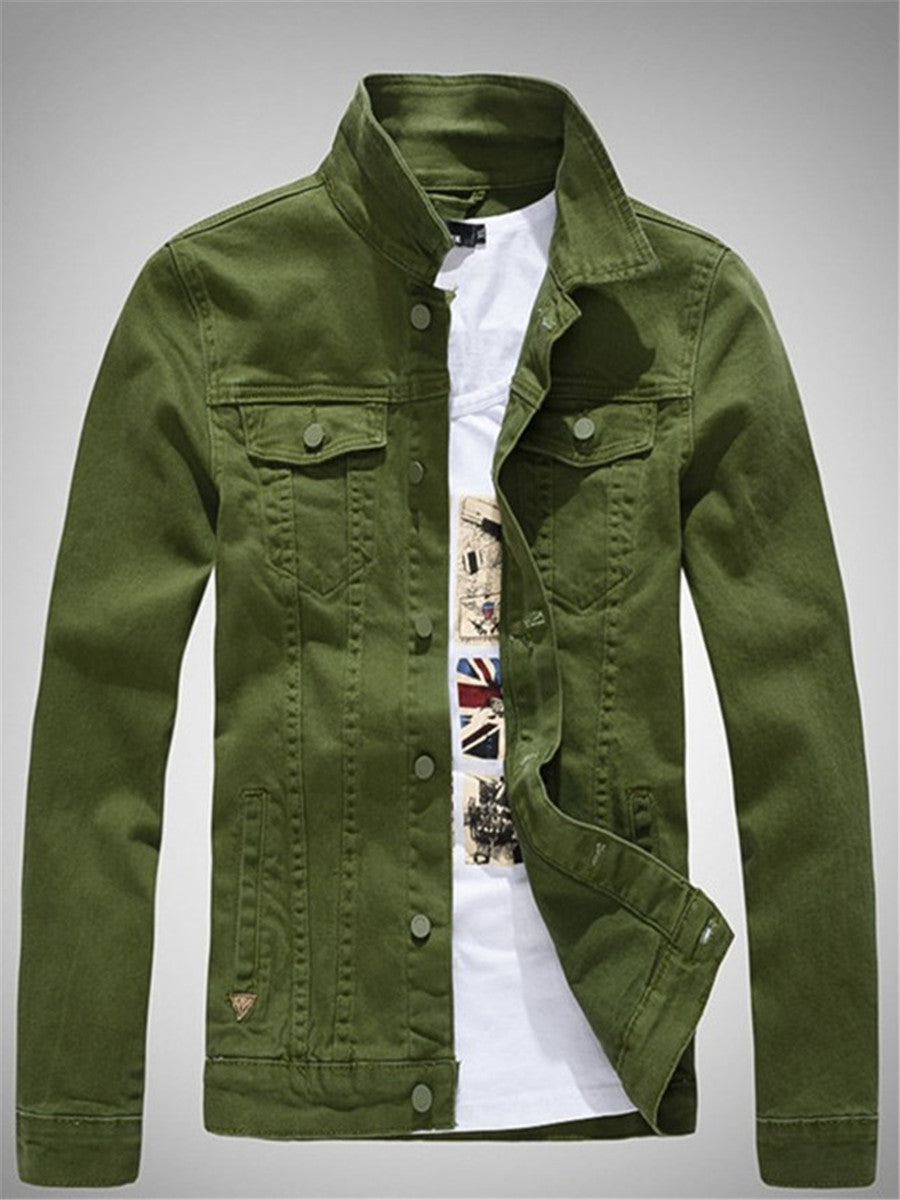 Spykar American Khaki Cotton Regular Fit Denim Jackets